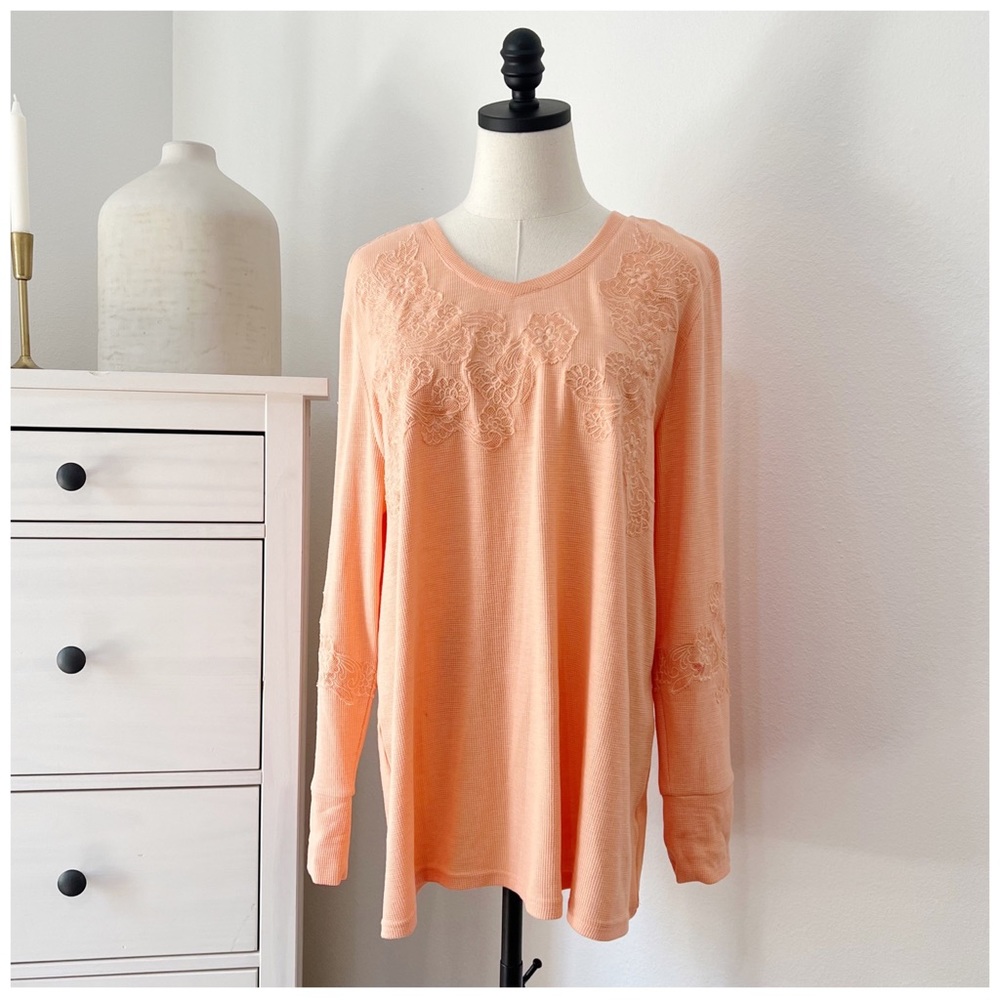 Soft Surroundings Orange Long Sleeve Relaxed Tunic